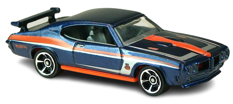 Hot Wheels 2012 - Collector # 104/247 - Muscle Mania - GM 04/10 - '70 Pontiac GTO Judge - Dark Blue / 'The Judge' / '427' - USA