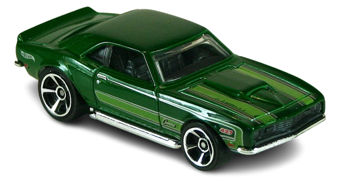 Hot Wheels 2012 - Collector # 102/247 - Muscle Mania - GM 02/10 - '68 Copo Camaro - Dark Green - Green & Sliver Stripes - USA