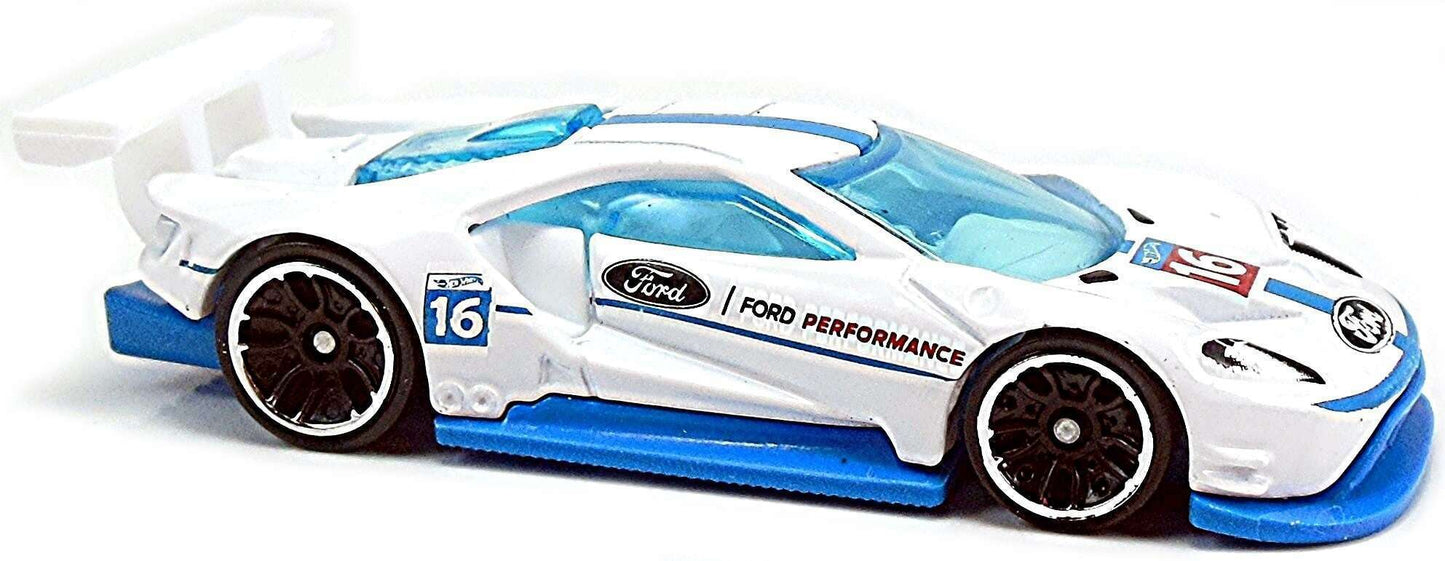 Hot Wheels 2017 - Collector # 247/365 - HW Speed Graphics 1/10 - New Models - 2016 Ford GT Race - White / #16 - IC