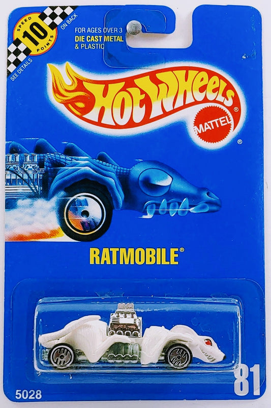 Hot Wheels 1990 - Collector # 081 - Ratmobile - White - Ultra Hots Wheels - USA with Speed Points