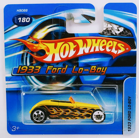 Hot Wheels 2005 - Collector # 180/183 - 1933 Ford Lo-Boy - Yellow - 5 Spokes - SC