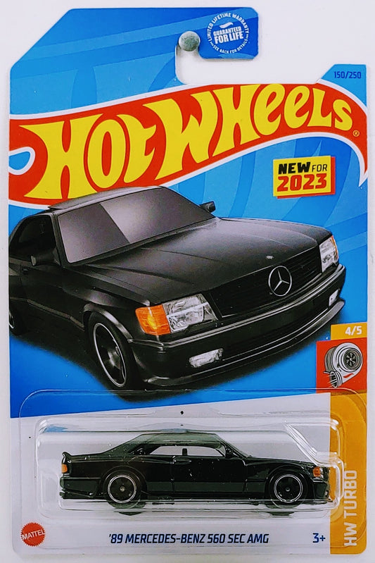 Hot Wheels 2023 - Collector # 150/250 - HW Turbo 4/5 - New Models - '89 Mercedes-Benz 560 SEC AMG - Black - USA