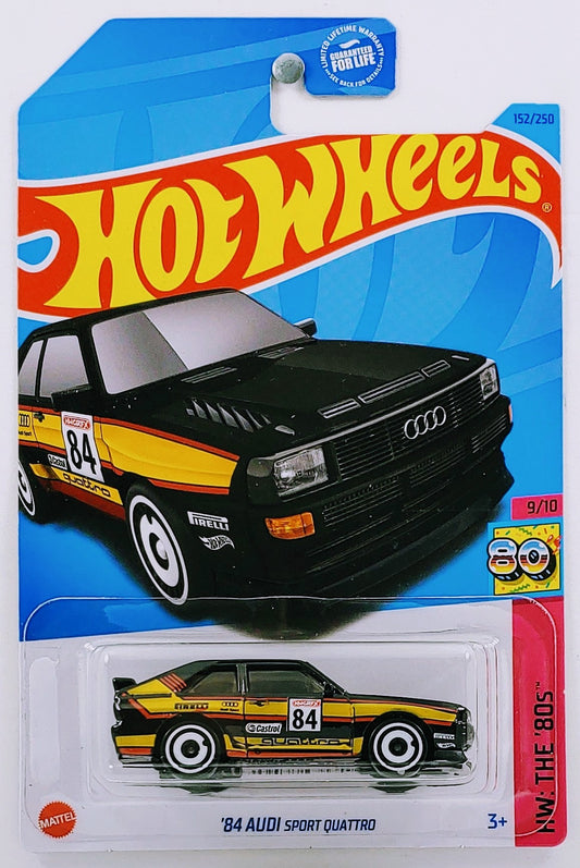 Hot Wheels 2023 - Collector # 152/250 - HW: The '80s 9/10 - '84 Audi Sport Quattro - Black - USA