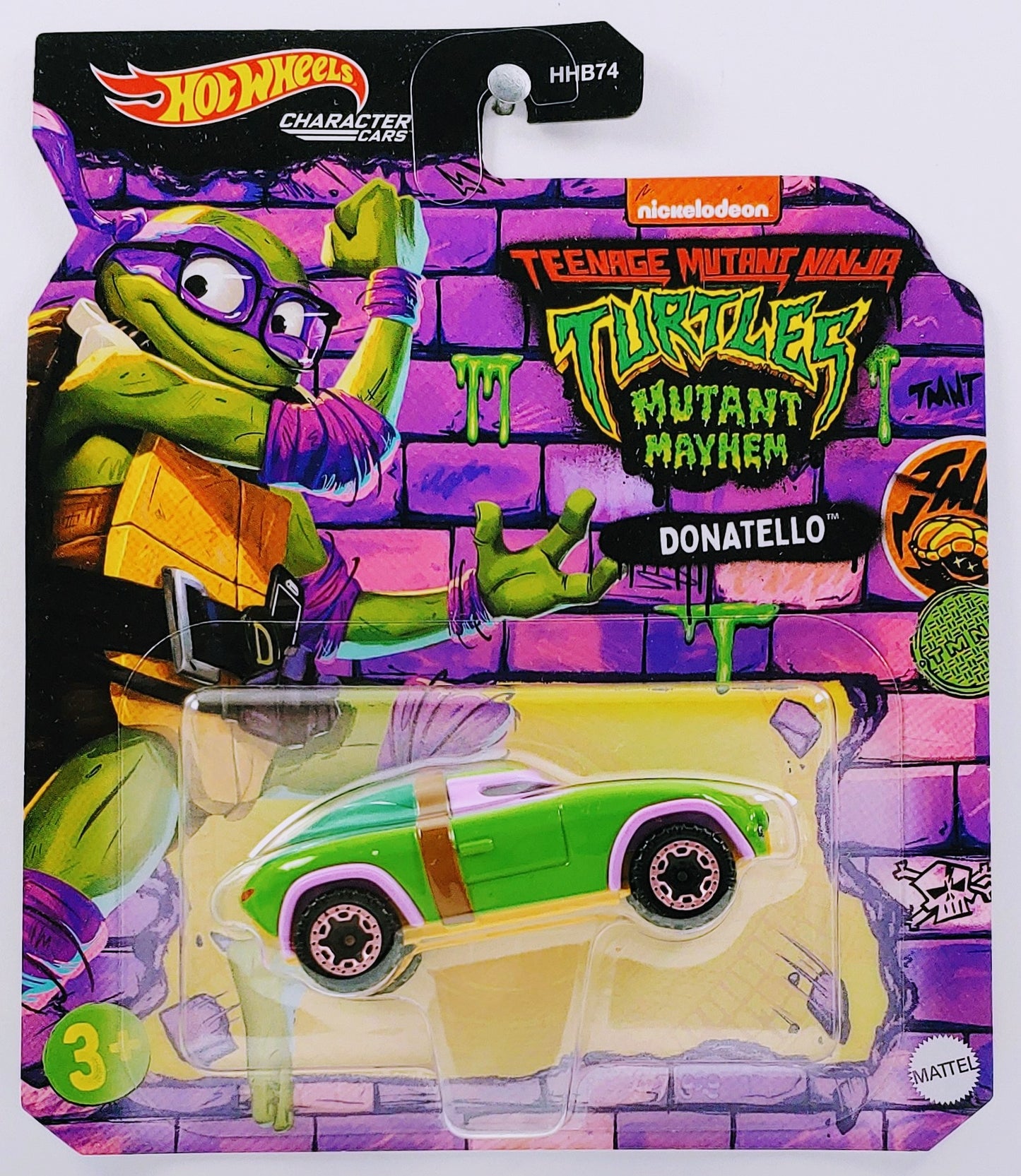 Hot Wheels 2023 - Character Cars - Nickelodeon / TMNT: Turtles Mutant Mayhem - Donatello - Green