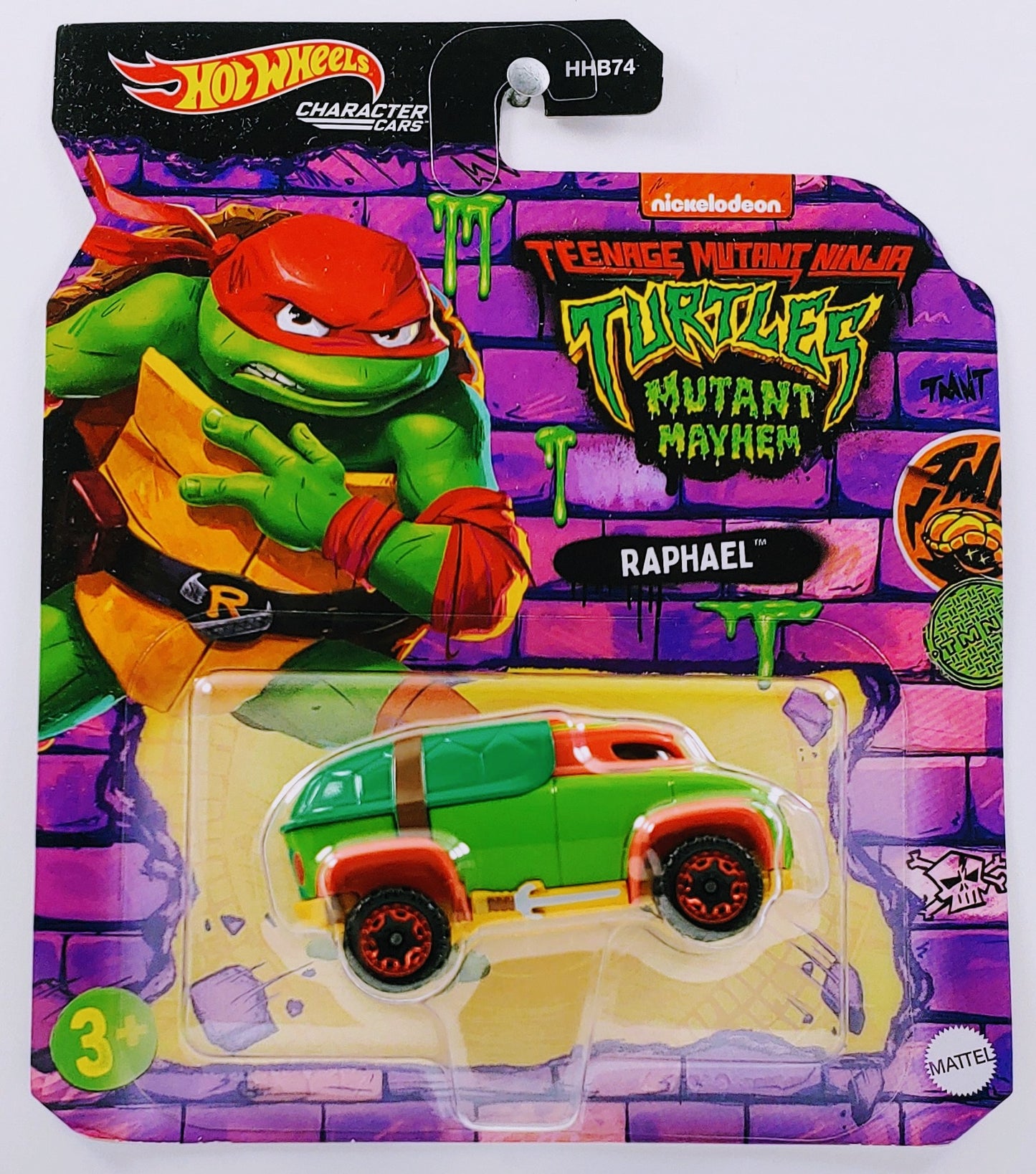 Hot Wheels 2023 - Character Cars - Nickelodeon / TMNT: Turtles Mutant Mayhem - Raphael - Green