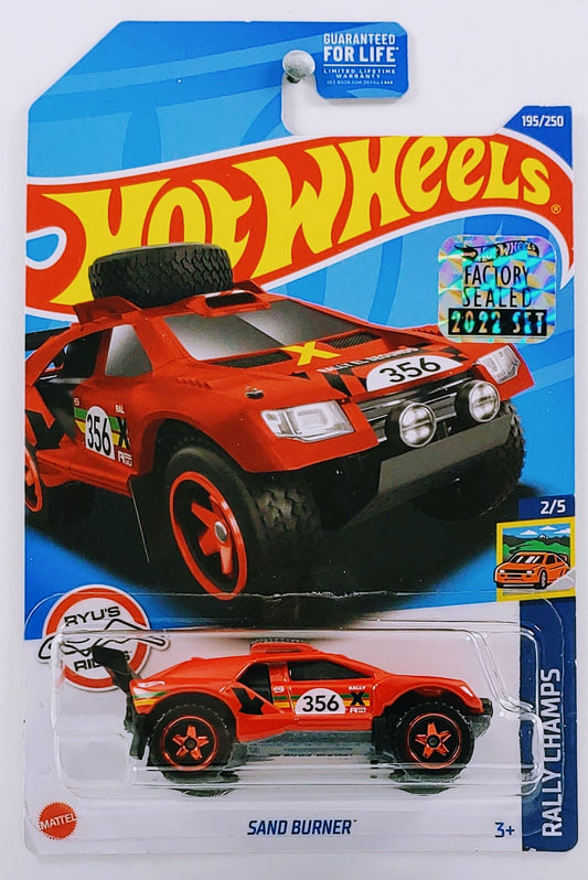 Hot Wheels 2022 - Collector # 195/250 - Rally Champs 2/5 - Sand Burner - Red / #356 - FSC