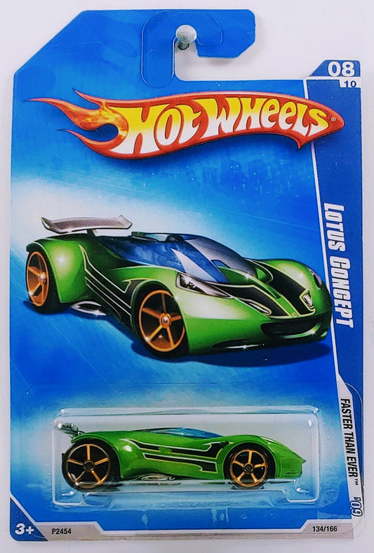 Hot Wheels 2009 - Collector # 134/166 - Faster Than Ever 08/10 - Lotus Concept - Green - FTE - IC