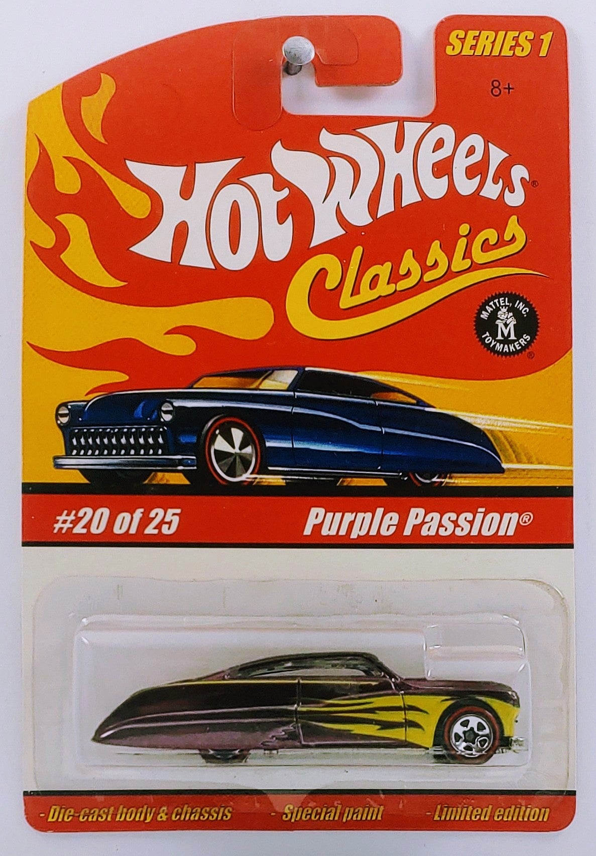 Hot Wheels 2005 - Classics Series 1 # 20/25 - Purple Passion - Spectraflame Purple - Red Line 5 Spoke - Metal/Metal