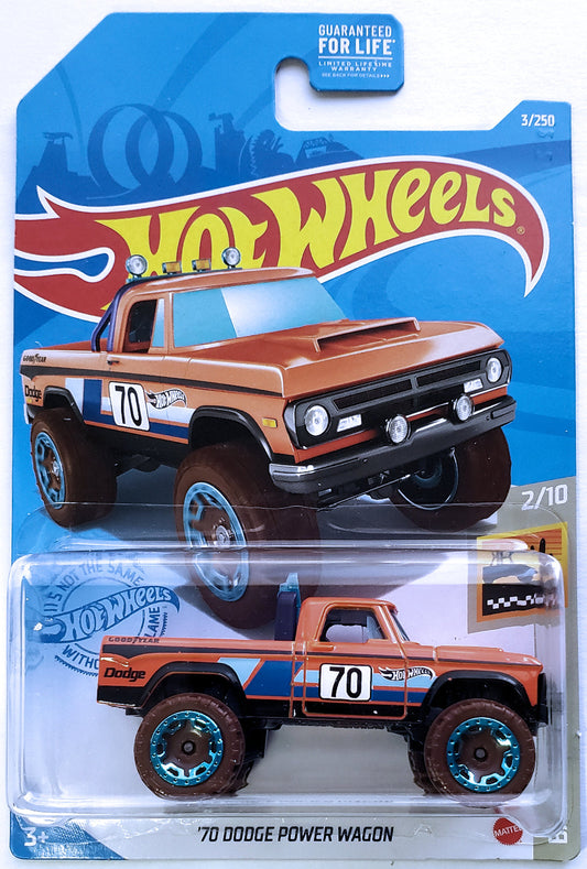 Hot Wheels 2021 - Collector # 003/250 - Baja Blazers 2/10 - '70 Dodge Power Wagon - Dark Orange / # 70 - USA