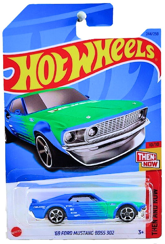 Hot Wheels 2023 - Collector # 244/250 - Then And Now 10/10 - '69 Ford Mustang Boss 302 - Falken Racing Blue - IC