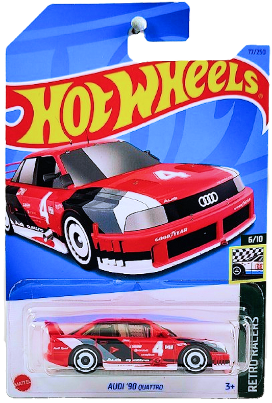 Hot Wheels 2023 - Collector # 077/250 - Retro Racers 06/10 - New Models - Audi '90 Quattro - Red - IC