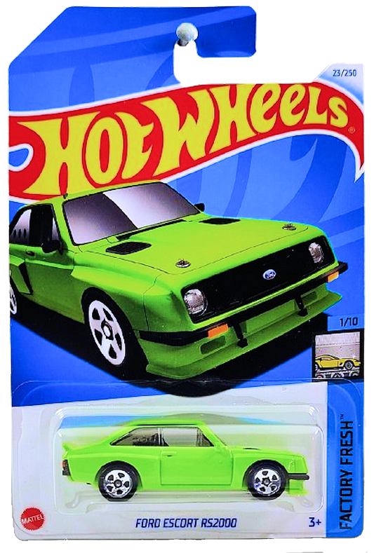 Hot Wheels 2024 - Collector # 023/250 - Factory Fresh 01/10 - Ford Escort RS2000 - Neon Green - IC