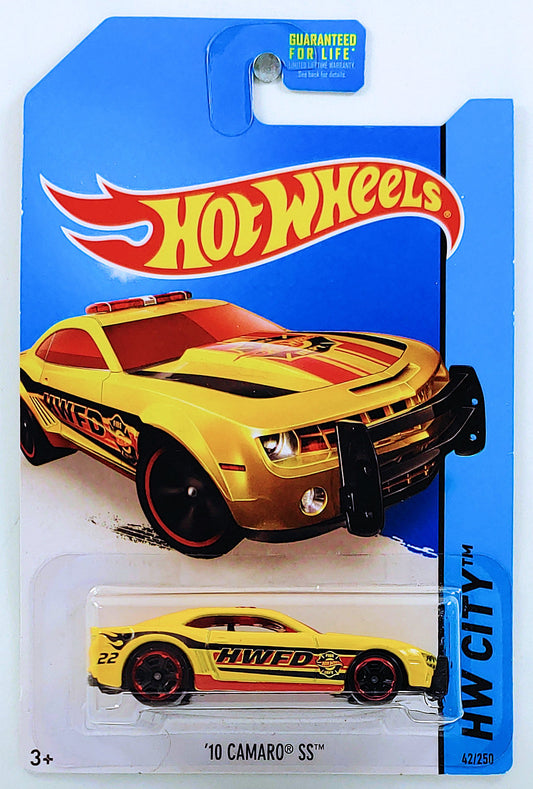 Hot Wheels 2014 - Collector # 042/250 - HW City / HW Rescue - '10 Camaro SS - Yellow / HWFD - USA Card
