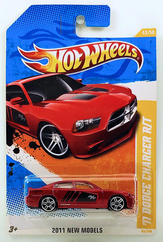 Hot Wheels 2011 - Collector # 043/244 - New Models 43/50 - '11 Dodge Charger R/T - Red Metallic - USA