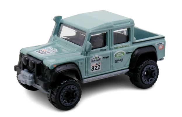 Hot Wheels 2018 - Collector # 158/365 - HW Hot Trucks 07/10 - New Models - '15 Land Rover Defender Double Cab - Eggshell Green - '822' - Walmart Exclusive - 50th Anniversary / Month / USA