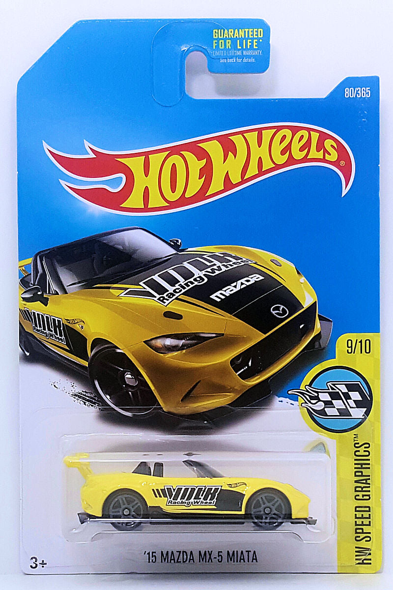 Hot Wheels 2017 - Collector # 080/365 - HW Speed Graphics 9/10 - '15 Mazda MX-5 Miata - Yellow - USA