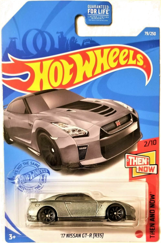 Hot Wheels 2021 - Collector # 079/250 - Then And Now 2/10 - '17 Nissan GT-R (R35) - Metallic Gray - USA Card
