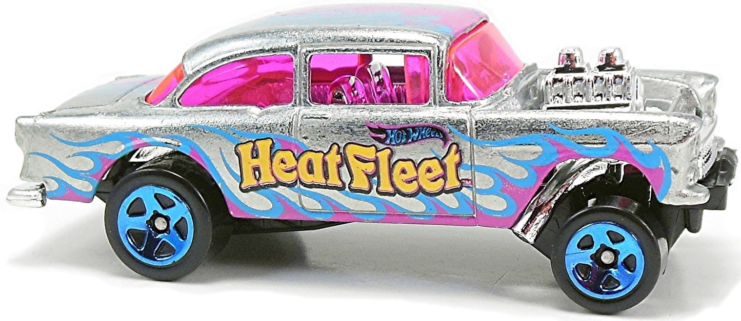 Hot Wheels 2015 - Collector # 207/250 - HW Workshop / Heat Fleet - '55 Chevy Bel Air Gasser - ZAMAC 015 - Walmart Exclusive - USA Card