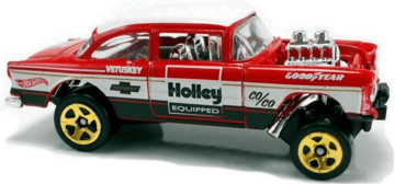 Hot Wheels 2019 - Collector # 204/250 - '55 Chevy Bel Air Gasser - USA Factory Sticker