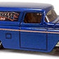 Hot Wheels 2006 - Collector # 037/223 - New Models 37/38 - '55 Chevy Panel - Metallic Blue / 'Hot Wheels Choppers' - Motorcycle in Rear - Metal/Metal - 'Low Production' - USA '07 Card with Instant Win