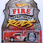 Hot Wheels 2000 - Fire Rods Series 1 # 06/12 - Phoenix, AZ Fire Dept. - '57 Chevy - Red & White - Real Riders - KB Toys Exclusive