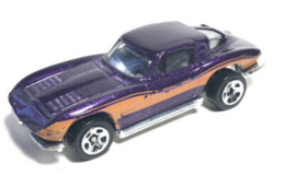 Hot Wheels 2008 - Collector # 045/196 - All Stars 05/36 - '63 Split Window (Corvette) - Purple / Orange Stripe - 5 Spokes - USA '09 Card