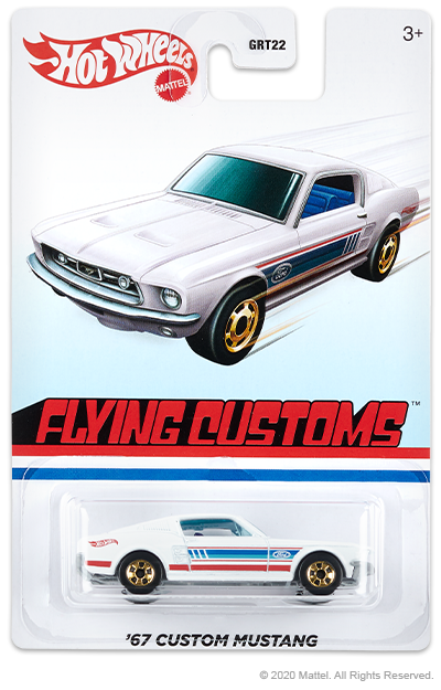 Hot Wheels 2021 - Flying Customs - '67 Custom Mustang - White - Gold Basic Wheels - Target Exclusive