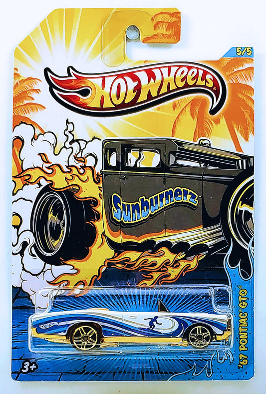 Hot Wheels 2013 - Sunburnerz 5/5 - '67 Pontiac GTO - White - Kroger Exclusive