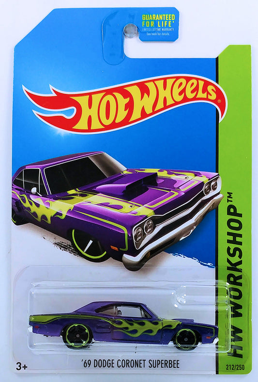 Hot Wheels 2014 - Collector # 212/250 - HW Workshop / Heat Fleet - '69 Dodge Coronet Super Bee - Purple - USA