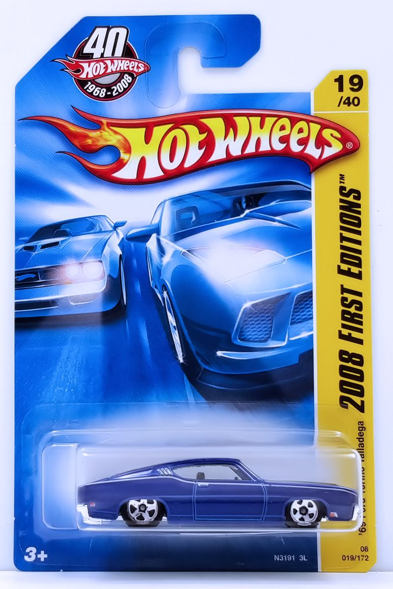 Hot Wheels 2008 - Collector # 019/172 - First Editions 19/40 - '69 Ford Torino Talladega - Blue - IC