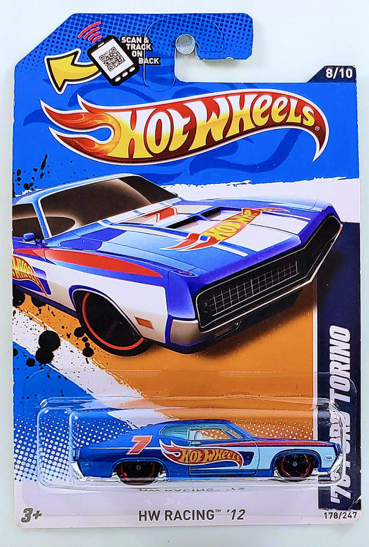 Hot Wheels 2012 - Collector # 178/247 - HW Racing 8/10 - '70 Ford Torino - Blue - USA
