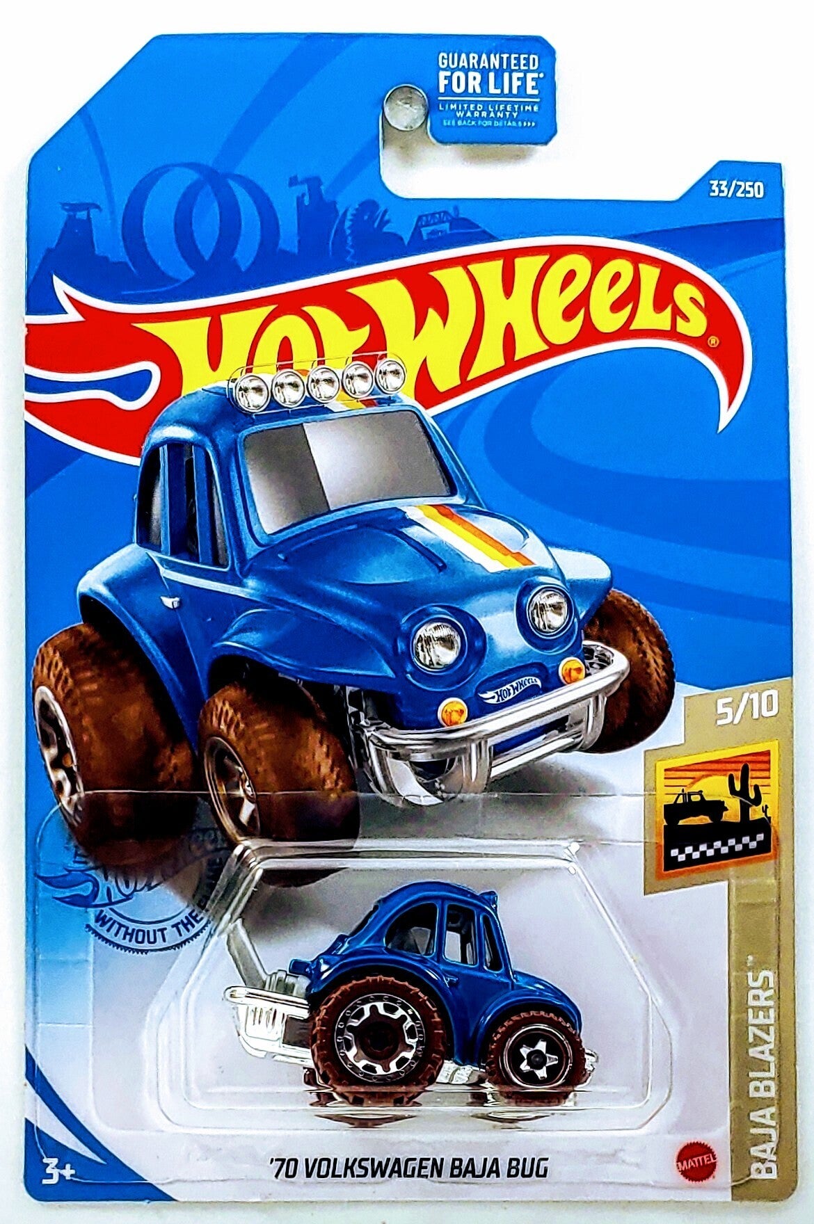 Hot Wheels 2021 - Collector # 033/250 - Baja Blazers 5/10 - '70 Volkswagen Baja Bug - Blue - USA Card