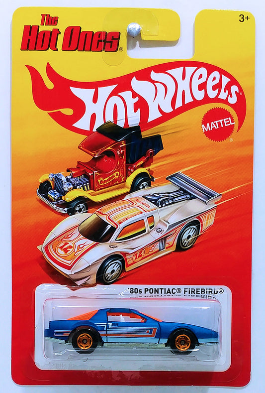 Hot Wheels 2012 - The Hot Ones - '80s Pontiac Firebird - Satin Blue - Orange Chrome Basic Wheels - Lightning Fast Metal Racers