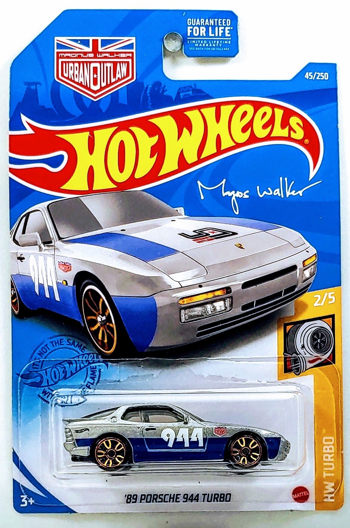 Hot Wheels 2021 - Collector # 045/250 - HW Turbo 2/5 - '89 Porsche 944 Turbo - Silver / Urban Outlaw - USA Card with Magnus Walker Logo