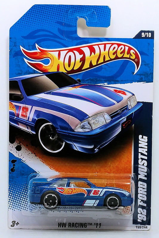 Hot Wheels 2011 - Collector # 159/244 - HW Racing 9/10 - '92 Ford Mustang - Blue - USA