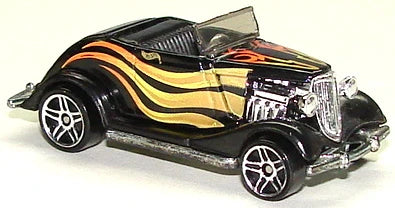 Hot Wheels 2000 - Collector # 234/250 - '33 Ford Roadster - Black - PR5 Wheels - USA 'Square' Card