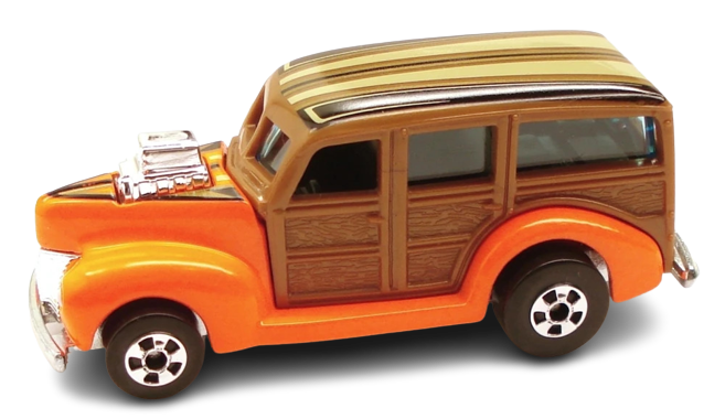 Hot Wheels 2011 - The Hot Ones - '40's Woodie - Orange - Brown Cab - Basic Wheels - Metal/Metal - Lightning Fast Metal Racers