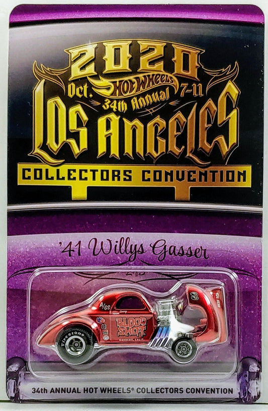 Hot Wheels 2020 - 34th Hot Wheels Annual Collectors Convention # 2/3 - '41 Willys Gasser - Spectraflame Red - Metal/Metal & Real Riders - LOW # 0772 of 6,700 - Includes a Kar Keeper