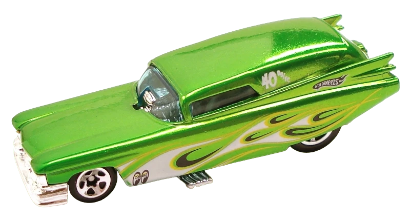 Hot Wheels 2009 - Classics Series 5 # 17/30 - '59 Cadillac Funny Car - Spectraflame Green - Good Year 5 Spoke - Metal/Metal