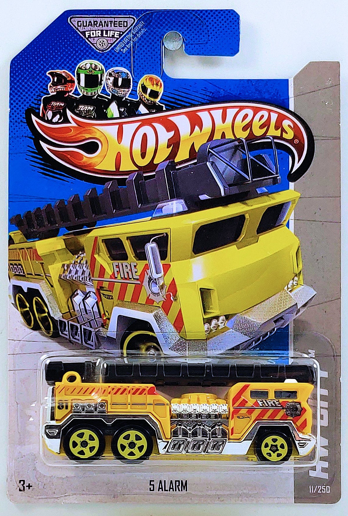 Hot Wheels 2013 - Collector # 011/250 - HW City / HW Rescue - 5 Alarm (Fire Truck) - Yellow / 81 - USA Card