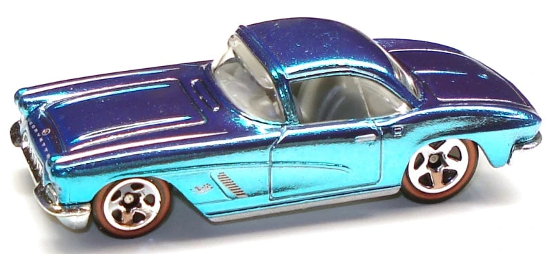 Hot Wheels 2009 - Classics Series 5 # 22/30 - '62 Corvette - Spectraflame Blue - 5 Spokes with Redlines - Metal/Metal - New Casting by Larry Wood