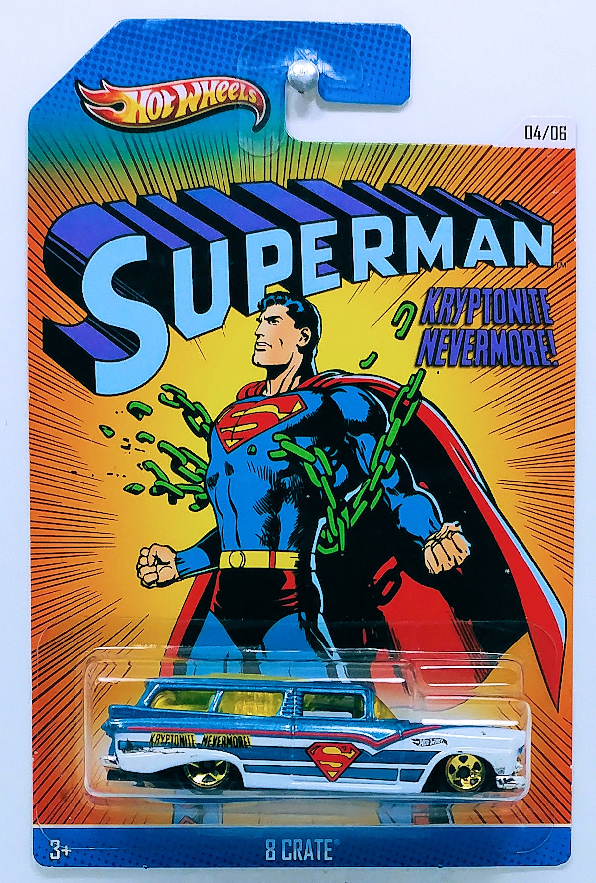Hot Wheels 2013 - Superman 4/6 - 8 Crate - Metalflake Blue - Kroger Exclusive