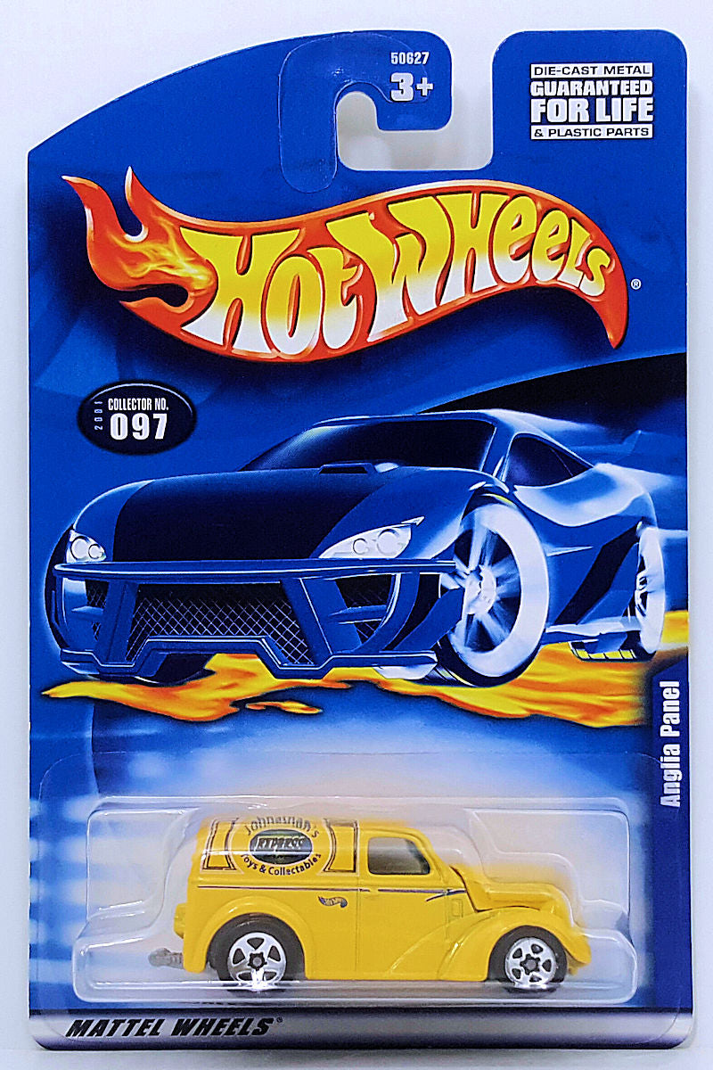 Hot Wheels 2001 - Collector # 097/240 - Anglia Panel - Yellow / Jonathan's Toys & Collectibles - USA Card