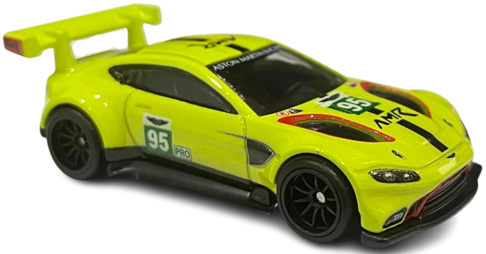Hot Wheels 2023 - Car Culture: Race Day 2/5 - Aston Martin Vantage GTE - Lime Essence - Metal/Metal & Real Riders