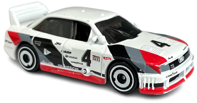 Hot Wheels 2023 - Collector # 077/250 - Retro Racers 06/10 - Audi '90 Quattro - White - Audi Sport Livery "4" - IC