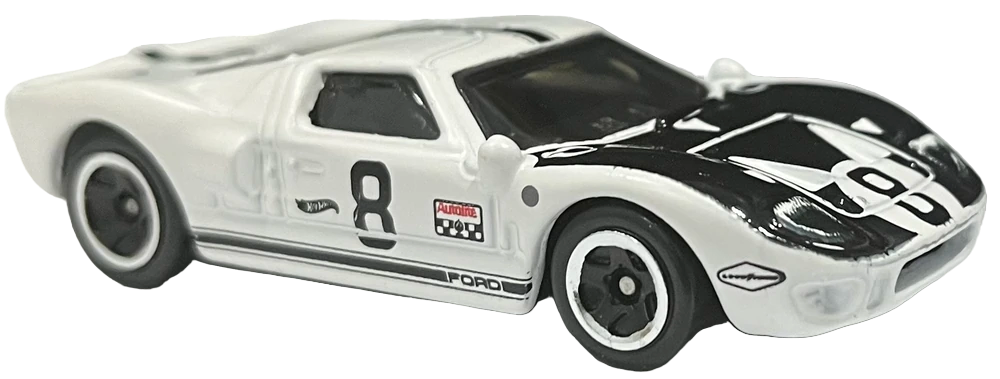 Hot Wheels 2024 - Collector # 012/250 - Factory Fresh 02/10 - Ford GT40 -  White - '8' - IC