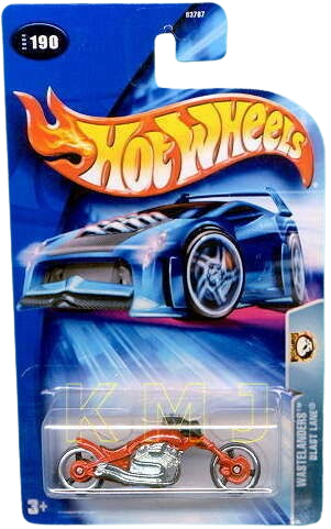 Hot Wheels 2004 - Collector # 190/212 - Wastelanders - Blast Lane (Custom Motorcycle) - Red - USA '04 Card