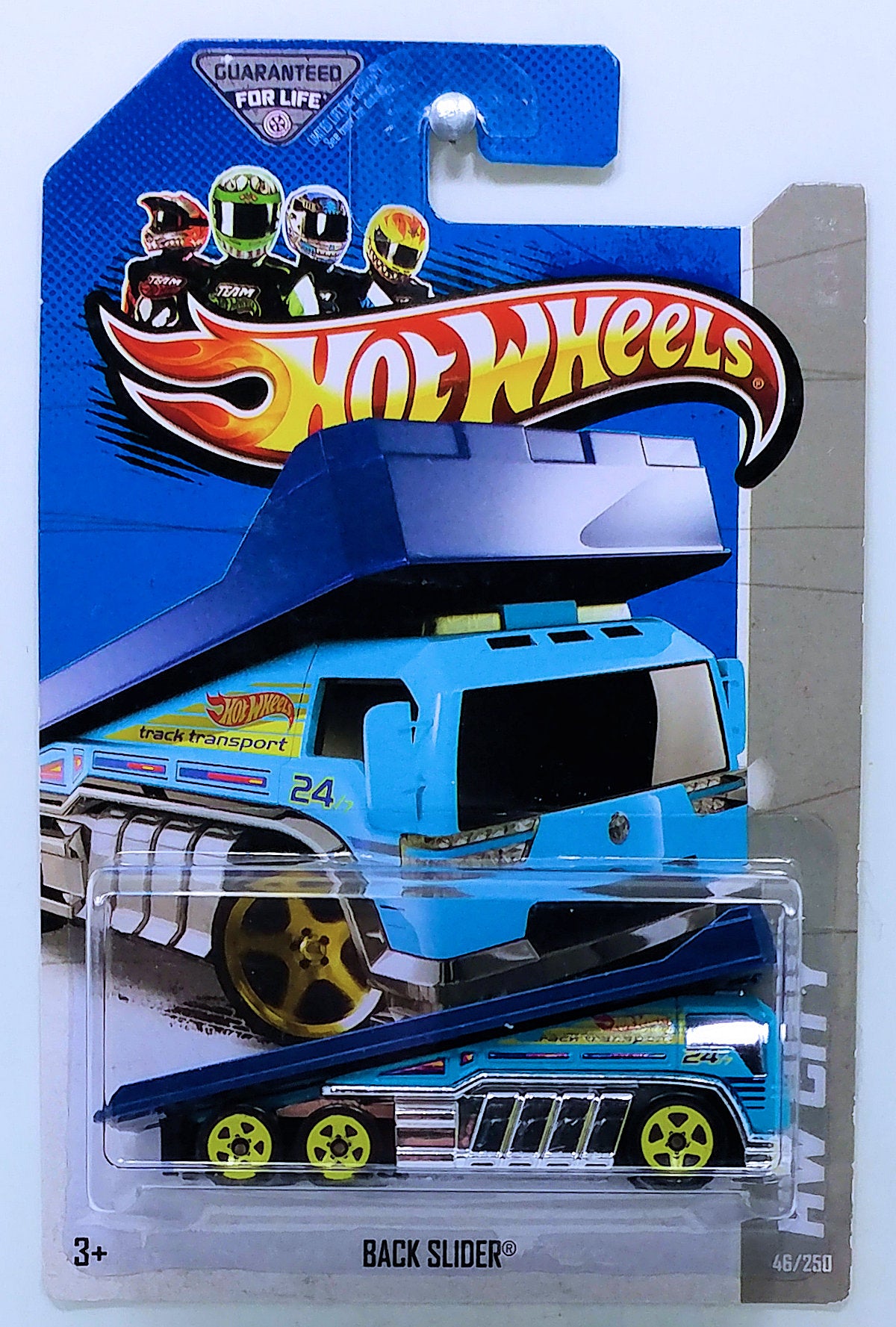 Hot Wheels 2013 - Collector # 046/250 - HW City / HW City Works - Back Slider - Blue - USA Card