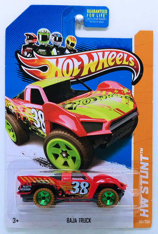 Hot Wheels 2013 - Collector # 086/250 - HW Stunt / Desert Force - Baja Truck - Red / #38 - USA Card