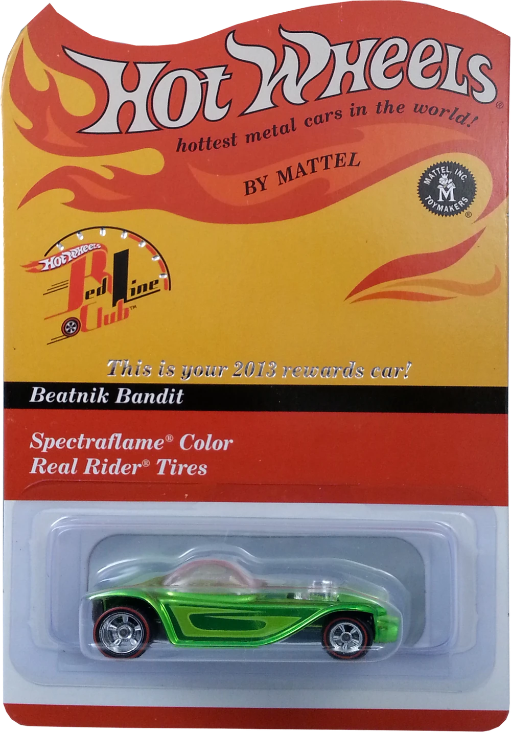 Hot Wheels 2013 - HWC / RLC Rewards - Beatnik Bandit - Spectraflame Green - Metal / Metal & Real Riders - Limited to 8,100 - Kar Keeper